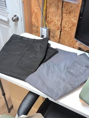 Lot Of 2 And Men's(38x29) Black Dress Pants - Classic Tailored Fit